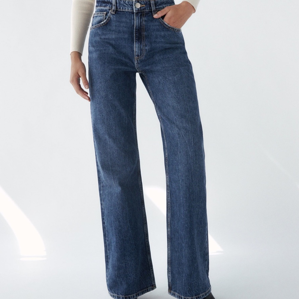 Zara wide leg high rise jeans sz29